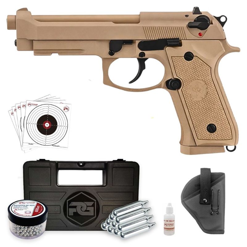 pistola-rossi-m92-tan-airgun-blowback-metal-co2-4-5mm-coldre
