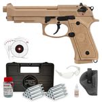 pistola-co2-rossi-m92-tan-airgun-4.5mm-metal-blowback-super-kit