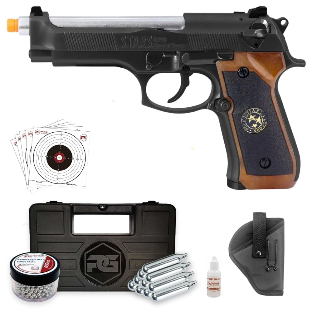Pistola M9 Biohazard Blowback Co2 4.5mm Metal WE Airgun Supe