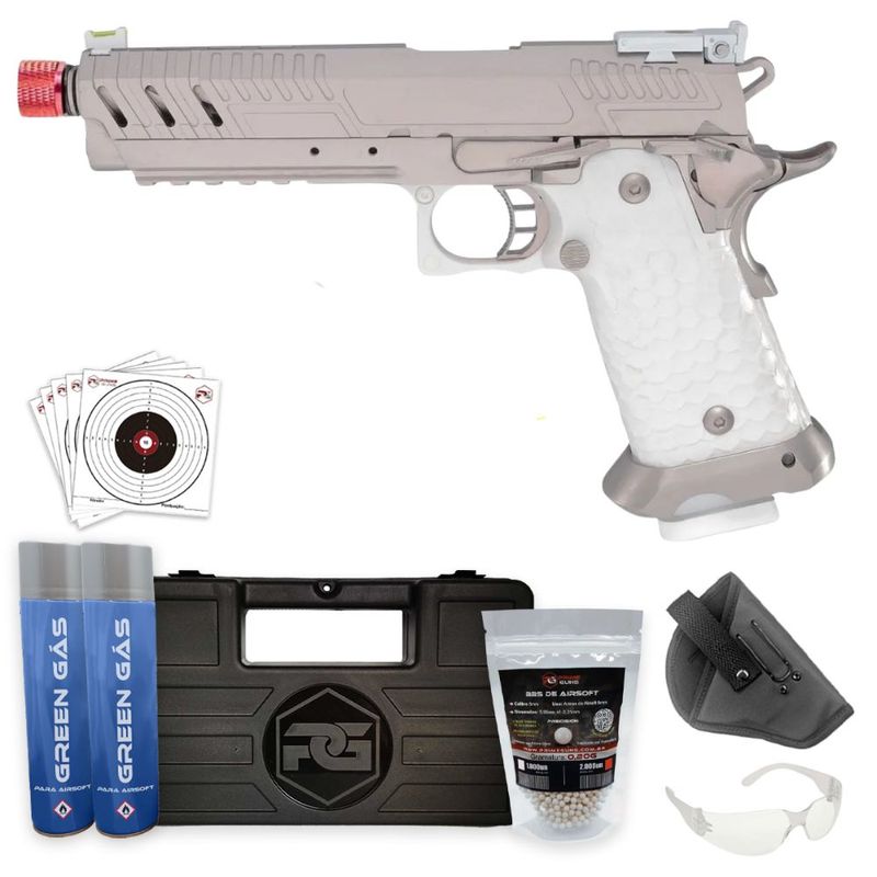 pistola-airsoft-rossi-1911-shadow-white-hi-capa-bb-full-metal-6mm-super-kit