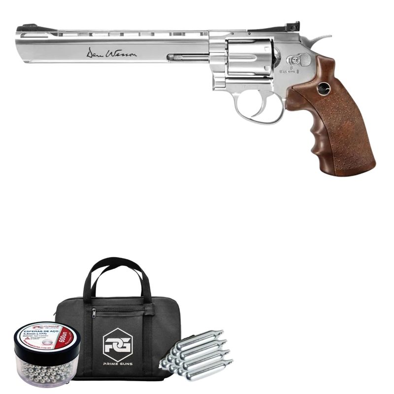 revolver-dan-wesson-8''-cromado-co2-4,5mm-metal-kit
