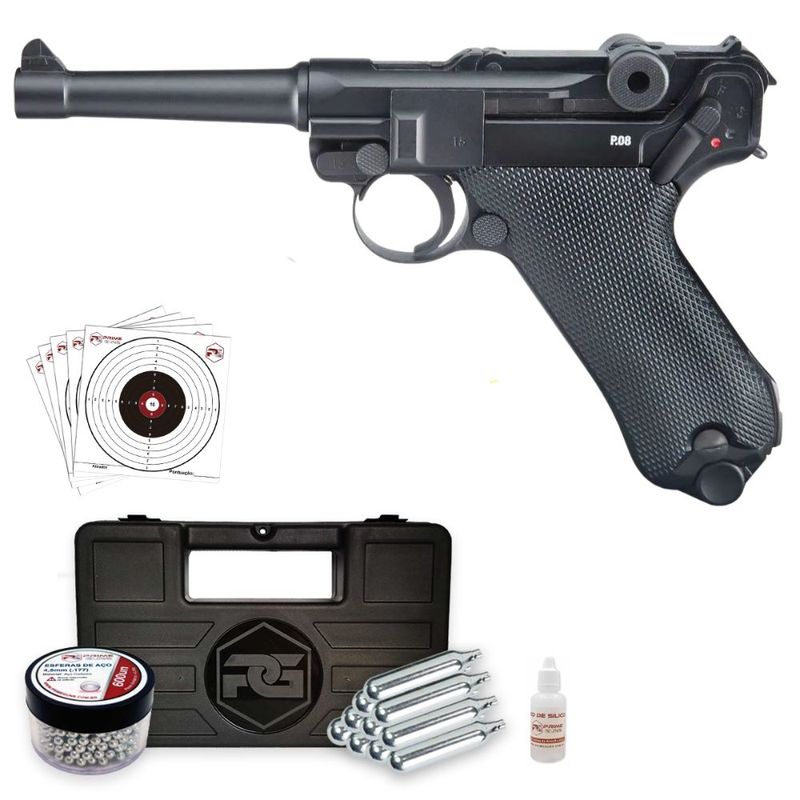 pistola-airgun-luger-p08-blowback-co2-4,5mm-kwc-kit