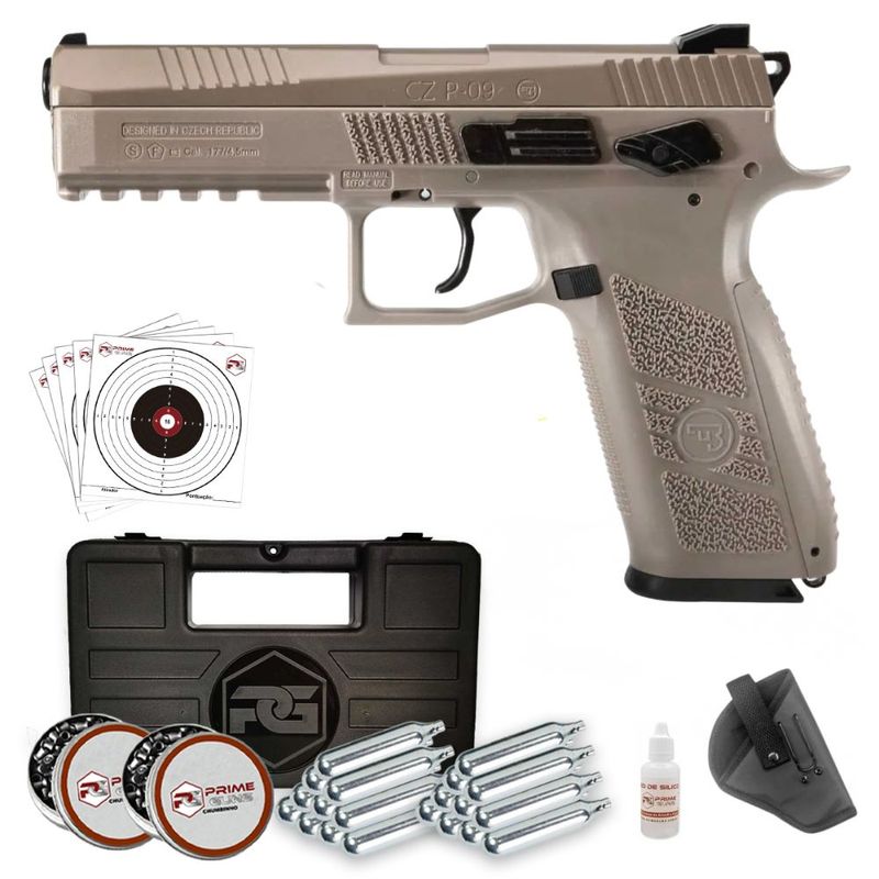 pistola-de-chumbinho-cz-p-09-tan-desert-co2-asg-4-5mm-super-kit